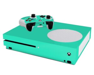 teal turquoise - vinyl decal mod skin kit by system skins - compatible with microsoft xbox one slim (xb1 slim)