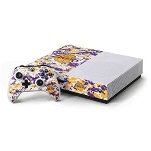 skinit decal gaming skin compatible with xbox one s console and controller bundle - officially licensed nba los angeles lakers digi camo design