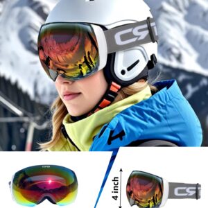 CRG Sports Ski Goggles 100% UV Protection Frameless Snowboard Goggles for Men,Women,Adults