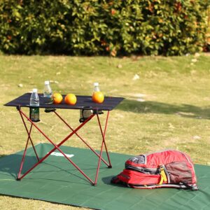 Outry Lightweight Folding Table with Cup Holders, Portable Camp Table (L - Unfolded: 29.5" x 22" x 21")