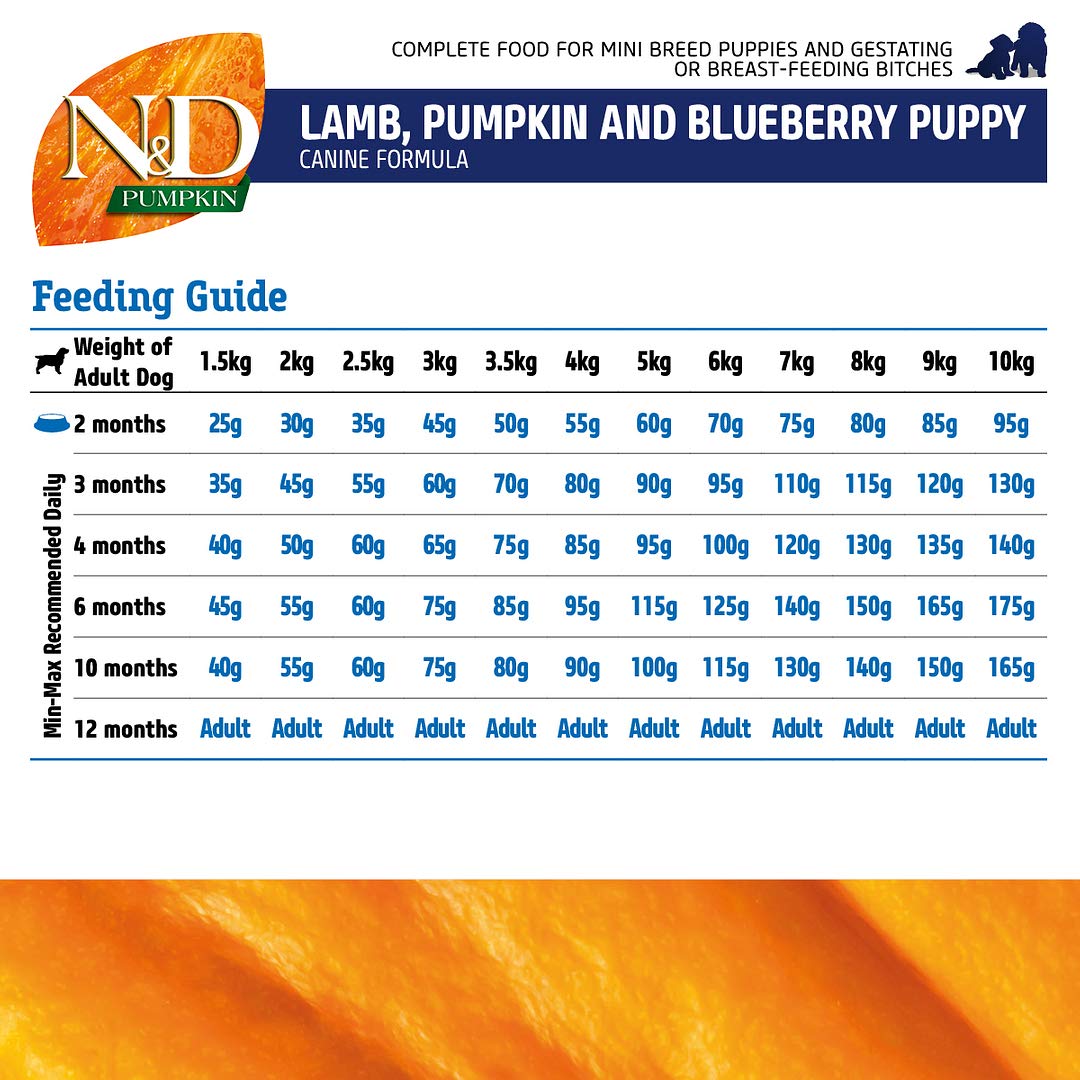 FARMINA Dry Mini Puppy Food, Lamb, Pumpkin and Blueberry Recipe, 5.5 lbs