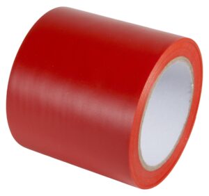 incom manufacturing: pvc vinyl safety aisle/pipe marking conformable durable color coding abrasion resistant tape, 4 inch x 108 ft, safety red- ideal for walls, floors, equipment