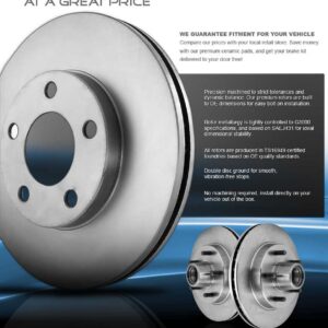 Callahan Brake Kit for 8-Lug 4WD 2000-2005 Ford Excursion, 1999-2004 F-250 F-350 Super Duty Brake Rotors and Ceramic Brakes Pads Front and Rear Replacement: 13.03" inch Front Rotors