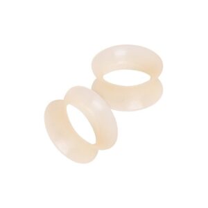 bodyjewelryonline 2pcs ultra thin smooth silicone double flared flesh tone tunnel plugs pale peach flesh tunnels 12mm 1/2 inch