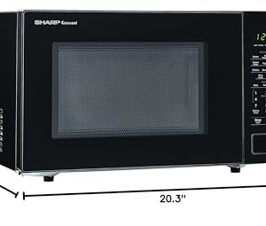 SHARP Black Carousel Cu. Ft. 1000W Countertop Microwave Oven (ISTA 6 Packaging), 1.1 Cubic Foot, 1000 Watts