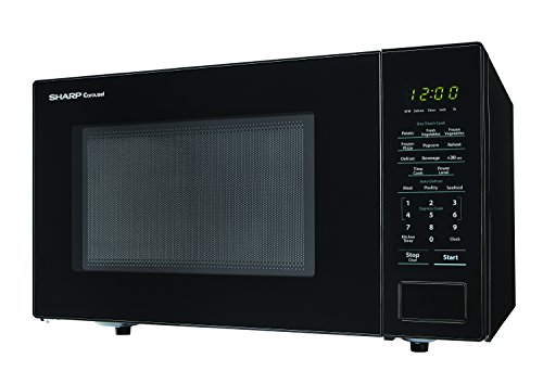 SHARP Black Carousel Cu. Ft. 1000W Countertop Microwave Oven (ISTA 6 Packaging), 1.1 Cubic Foot, 1000 Watts