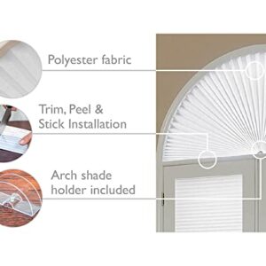 Redi Shade No Tools Original Arch Light Blocking Pleated Fabric Shade White, 72 in x 36 in