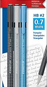 Staedtler triplus micro, Mechanical Pencil with Twist Top Eraser, 3 Pack, for Drafting, Drawing, Engineering, 0.7mm Lead, 77427BK3A6