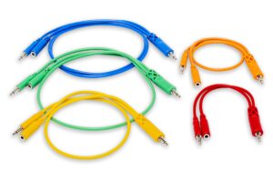 hosa cmm-500y-mix 3.5 mm ts with 3.5 mm tsf pigtail to 3.5 mm ts hopscotch patch cables, various lengths (5 pieces)