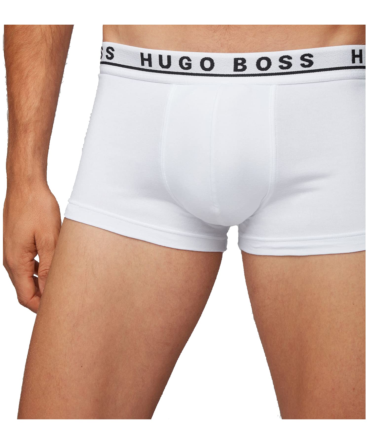 BOSS Men's 3-Pack Stretch Cotton Regular Fit Trunks, White/Gray/Black, Large