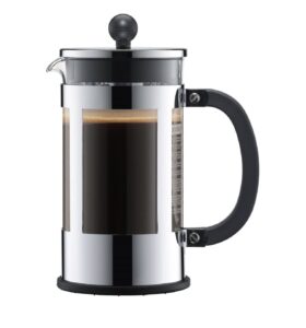 bodum kenya 8-cup french press coffee maker, 34-ounce, stainless steel, black