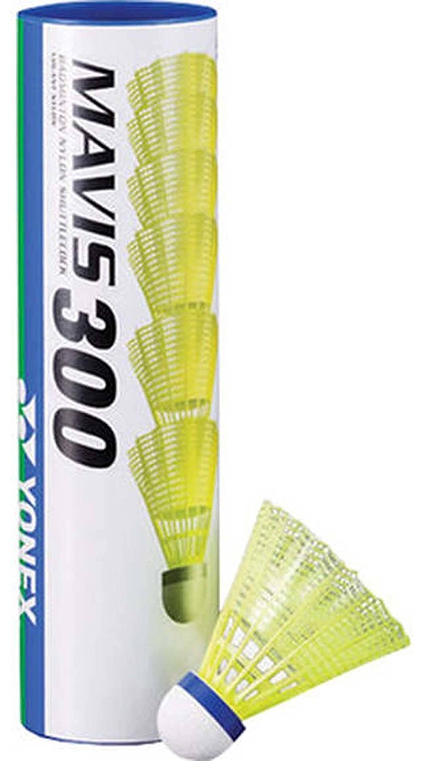 YONEX Mavis 300 Badminton Medium Speed Volant Nylon Shuttlecock, Yellow, 1 Dozen, 2 Tube