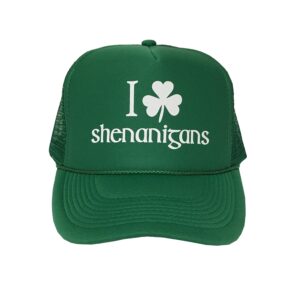 P&B I Shamrock Shenanigans, St Patrick's Day Campaign Adjustable Unisex Hat Cap (Green)