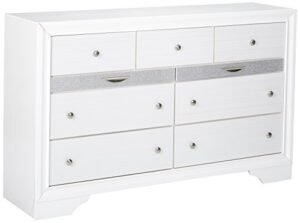 acme naima wood 9-drawers bedroom dresser in white