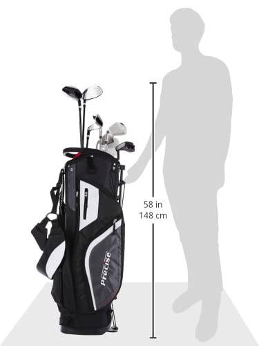 Top Line Men's Right Handed M5 Golf Club Set for Tall Men ( Height 6'1" - 6'4"), Includes Driver, Wood, Hybrid, 5, 6, 7, 8, 9, PW Stainless Irons with True Temper Shafts, Putter, Stand Bag & 3 HCs