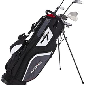 Top Line Men's Right Handed M5 Golf Club Set for Tall Men ( Height 6'1" - 6'4"), Includes Driver, Wood, Hybrid, 5, 6, 7, 8, 9, PW Stainless Irons with True Temper Shafts, Putter, Stand Bag & 3 HCs