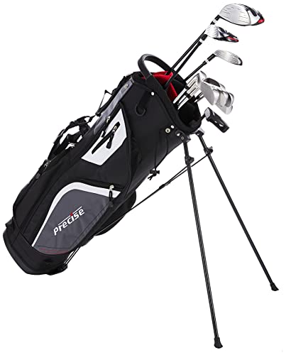 Top Line Men's Right Handed M5 Golf Club Set for Tall Men ( Height 6'1" - 6'4"), Includes Driver, Wood, Hybrid, 5, 6, 7, 8, 9, PW Stainless Irons with True Temper Shafts, Putter, Stand Bag & 3 HCs