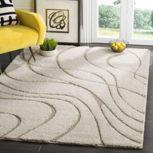 safavieh florida shag collection area rug - 5'3" x 7'6", cream & beige, non-shedding & easy care, 1.2-inch thick ideal for high traffic areas in living room, bedroom (sg471-1113)