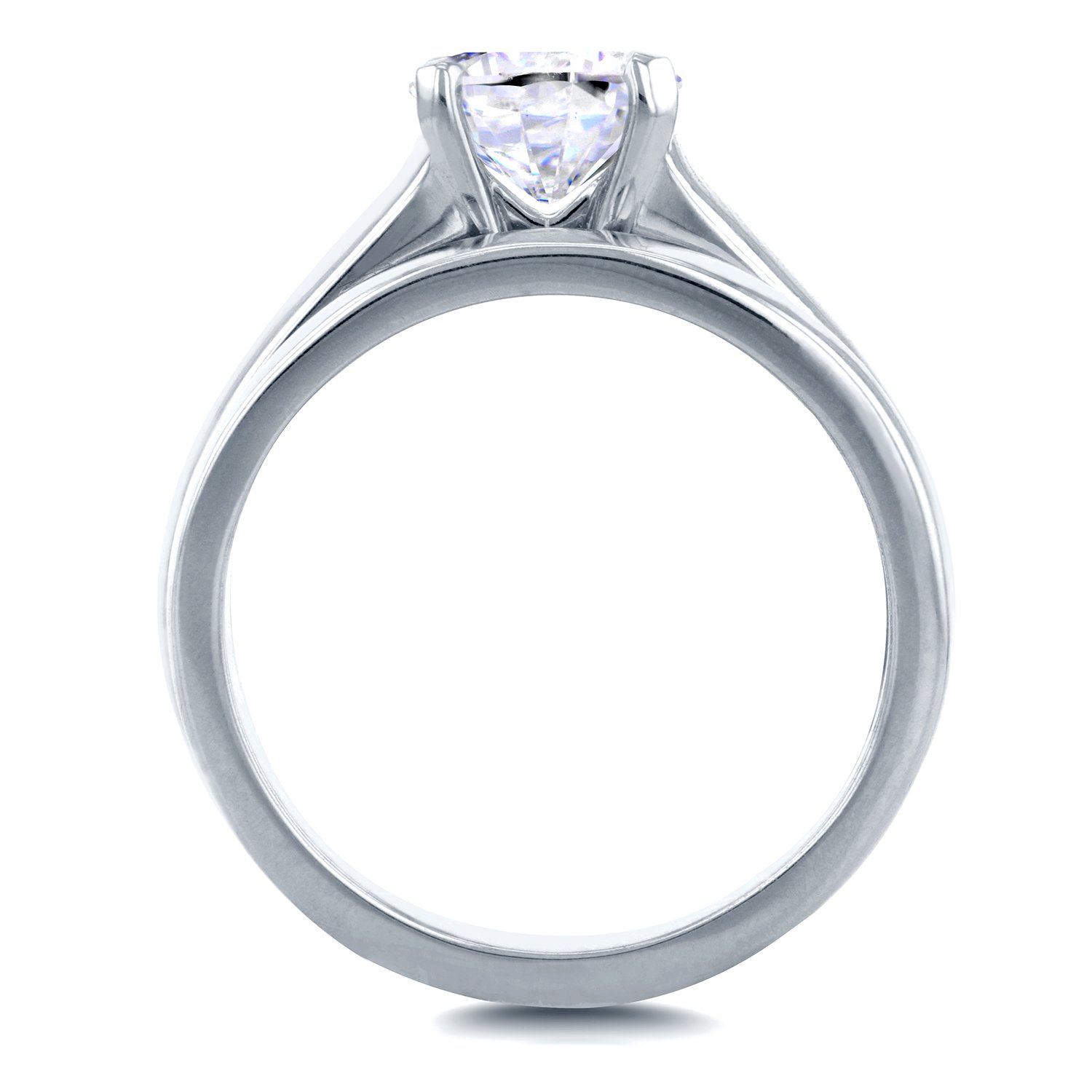 Kobelli Round Moissanite Classic Solitaire Bridal Set 1 CTW 14k White Gold, Size 9.5