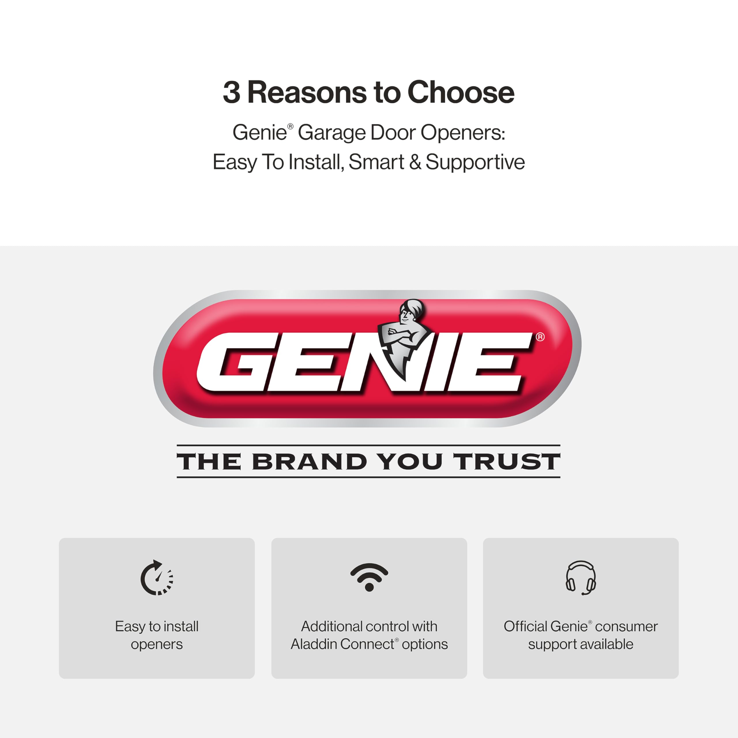 Genie Chain Drive 500 Garage Door Opener - Model 1035 - Reliable Chain Drive Garage Opener,Black