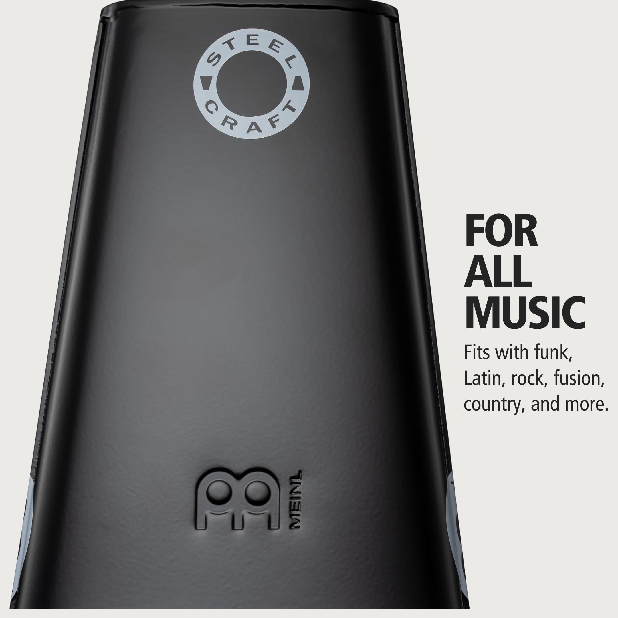 Meinl Percussion Mountable Cowbell, 7" Powder Coated Steel Craft Series — NOT Made in China — Low Pitch, 2-Year Warranty (SCL70B-BK)