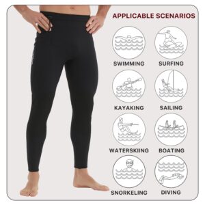 Lemorecn Wetsuit Pants Men 3mm Neoprene Swim Pants for Swimming Canoeing Snorkeling Scuba Kayaking Diving(1031black-S)