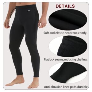 Lemorecn Wetsuit Pants Men 3mm Neoprene Swim Pants for Swimming Canoeing Snorkeling Scuba Kayaking Diving(1031black-S)