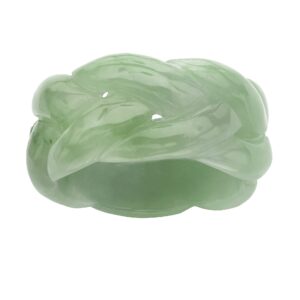 PalmBeach Genuine Green Jade Braided Eternity Ring Sizes 6-12 Size 6