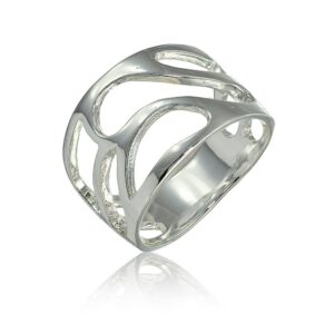 Hoops & Loops Sterling Silver Filigree Freeform Band Ring, Size 7