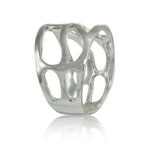 Hoops & Loops Sterling Silver Filigree Freeform Band Ring, Size 7