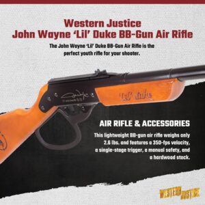 Western Justice John Wayne Lil' Duke BB Gun, Fun Collectible Rifle for Shooters of All Ages, .177 Cal