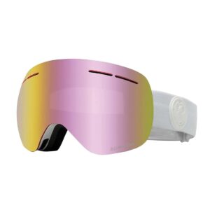 Dragon Alliance X1s Ski Goggles, Medium, White, Whiteout/Luma Pink Ion Lens