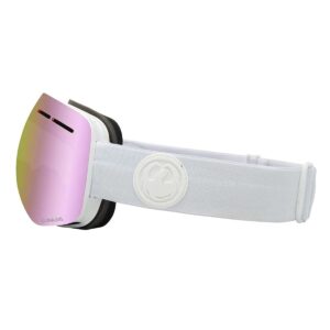 Dragon Alliance X1s Ski Goggles, Medium, White, Whiteout/Luma Pink Ion Lens