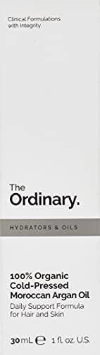 The Ordinary 100 Percent Organic Cold Pressed Moroccan Argan Oil for Unisex - 1 oz Oil