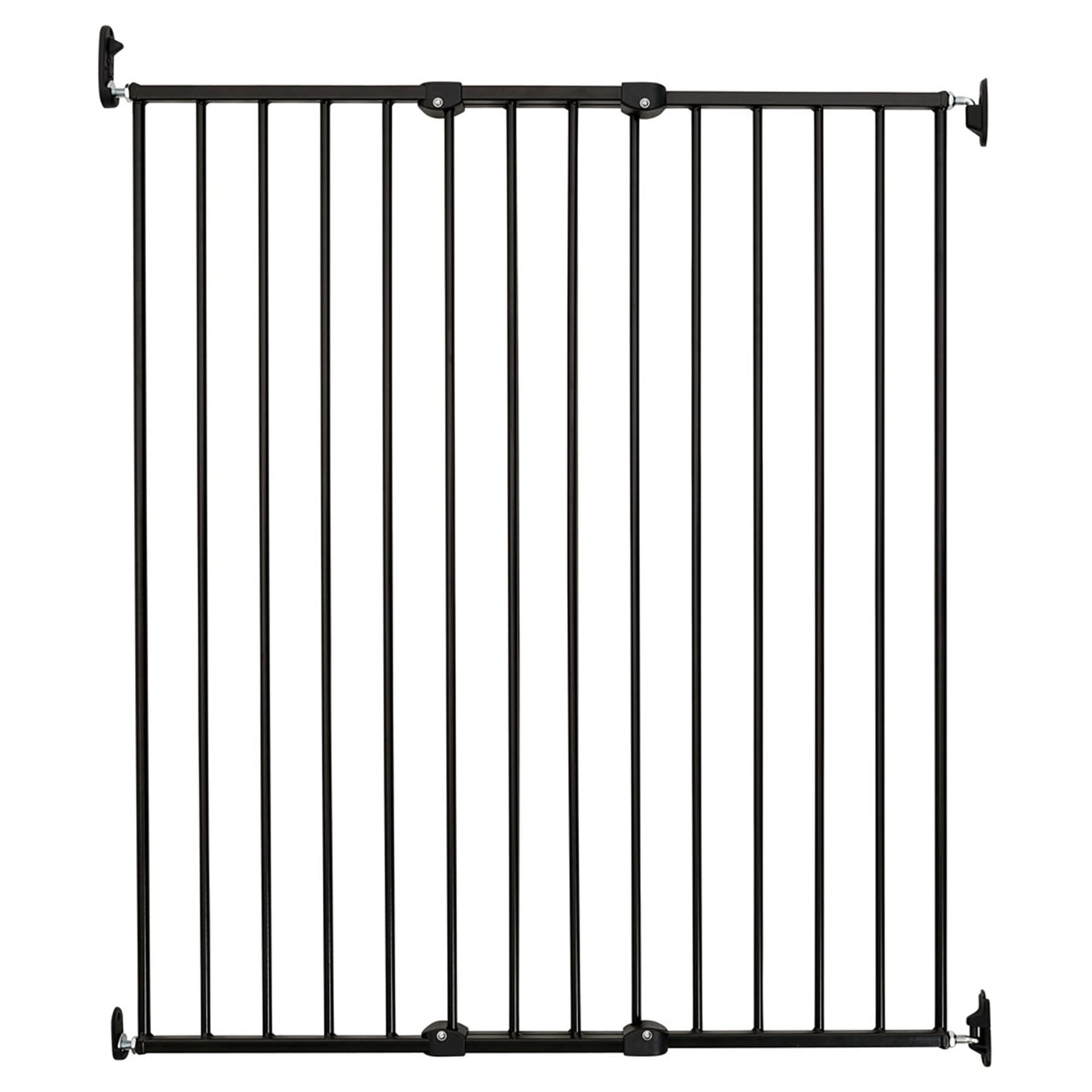 Scandinavian Pet Design Extra Tall 42 Inch Wall Mount Extendable Portable Animal Pet Safety Gate for Large and Small Dogs with Extension Kit, Black