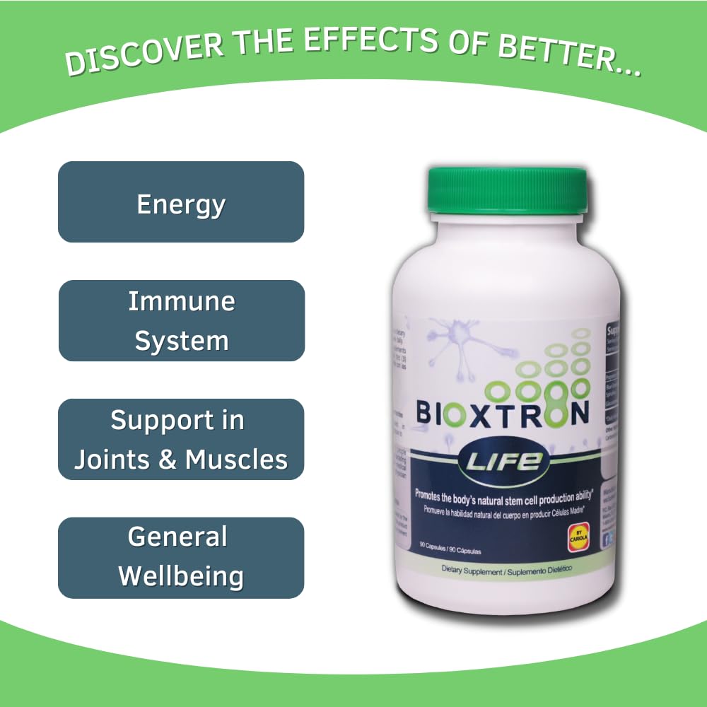 Bioxtron Life AFA Stem Cell Supplement - Regenerate Tissue and Cells - Joint & Muscle Pain - Fatigue - Immune System Support - Natural Formula Blue Green Algae Aphanizomenon Flos-Aquae - 90 Caps