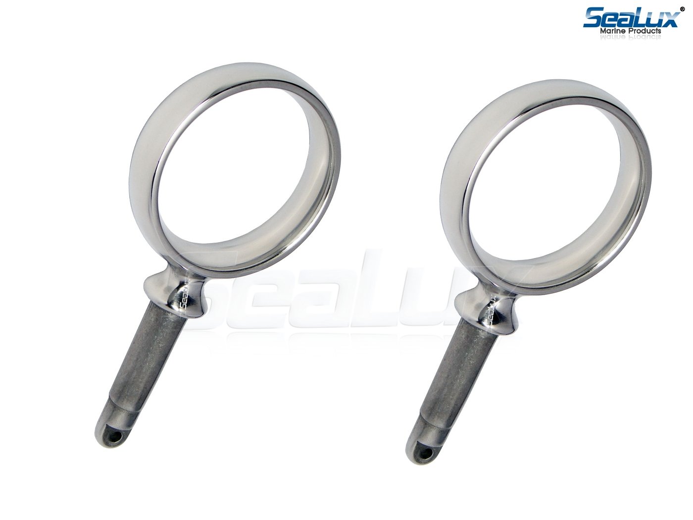 SeaLux 316 Stainless Steel I.d. 2-1/4" Round Oarlock Heavy Duty 1/2"x 2" Shaft for Boat/Kayak (Pair)