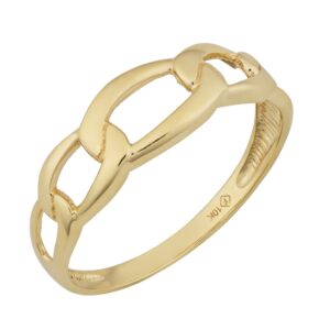 kooljewelry 10k yellow gold figaro ring (size 6)