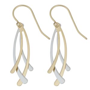 Kooljewelry 10k Two-tone Gold High Polish Fancy Dangle Earrings