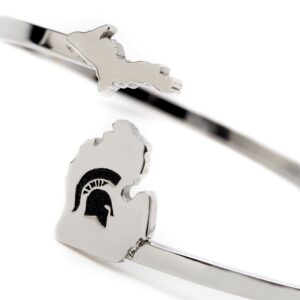 Michigan State Bracelet | Michigan State Spartan Helmet Bangle Bracelet | MSU Jewelry | Officially Licensed Michigan State University Jewelry | Michigan State Spartans | Stainless Steel