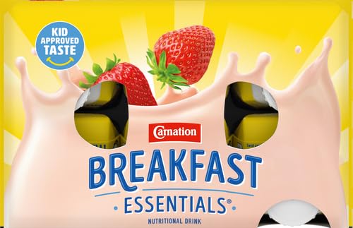 Carnation Breakfast Essentials Ready-to-Drink, Creamy Strawberry, 8 FL OZ Bottle (Pack of 6) (Packaging May Vary)