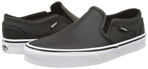 Vans Asher, Womens Trainers, Black(Black(Perf Leather)), 4 (36.5 EU)