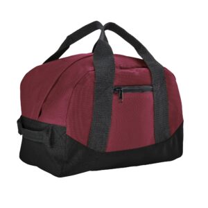 Dalix 12'' Mini Two Tone Duffle Bag (Maroon)