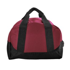 Dalix 12'' Mini Two Tone Duffle Bag (Maroon)