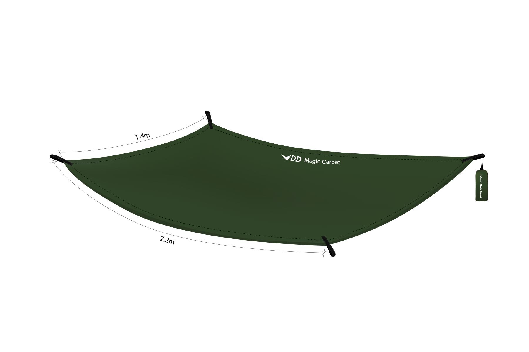 DD Hammocks - DD Magic Carpet Regular size: 4.6ft x 4.6ft Fully Waterproof Compact Tarpaulin Rainfly for Ground Sheet Camping and Tarp Shelters