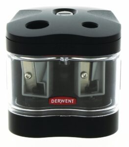 derwent pencil sharpener, battery operated, twin hole sharpener (2302332)