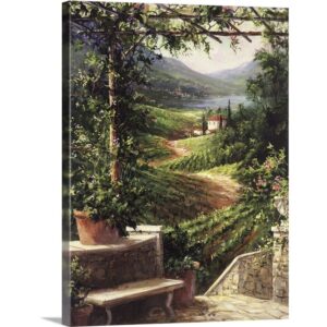 CANVAS ON DEMAND Chianti Vineyard Canvas Wall Art Print by Art Fronckowiak, Home Decor, Europe Artwork, Nature Artwork, 18"x24"