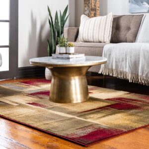 Unique Loom Barista Collection Area Rug - Timor (9' x 12' Rectangle, Multi/ Red)