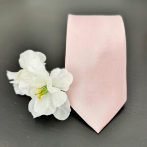 tiemart Solid Color Necktie (Blush Pink)