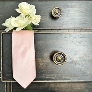 tiemart Solid Color Necktie (Blush Pink)